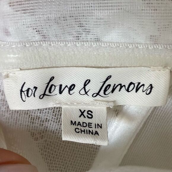 For Love and Lemons Bustier Mini White Dress Lace Strapless Sheer Size XS - Picture 13 of 16